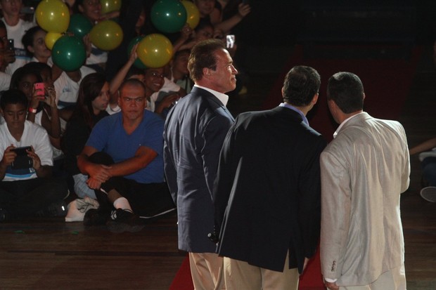 Arnold Schwarzenegger em evento no Rio (Foto: Clayton Militão / Foto Rio News)