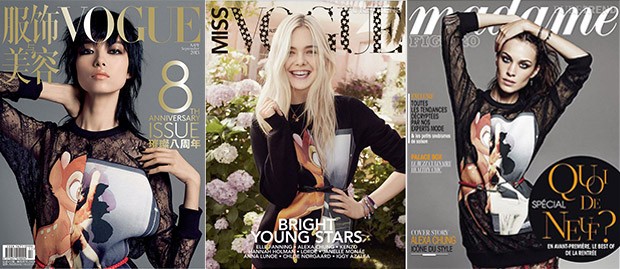 Capas da revista Madame e Vogue com Bambi Givenchy (Foto: Reprodução / Madame e Vogue)
