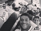 David Luiz faz careta em foto com jogadores: 'Partiu Fortaleza'