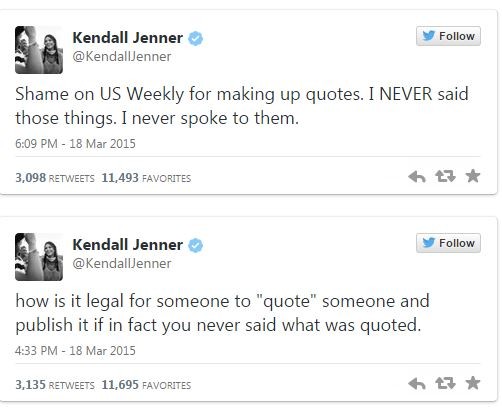 Kendall Jenner (Foto: Reprodução / Twitter)