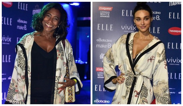 Glória Maria e Débora Nascimento usam a mesma roupa (Foto: Roberto Teixeira / EGO)
