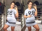Aryane Steinkopf posa grávida e cheia de estilo