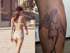 Leandro Hassum tatua a silhueta da filha na perna