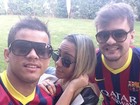Irmã de Neymar segue para o jogo do Barcelona contra o Santos
