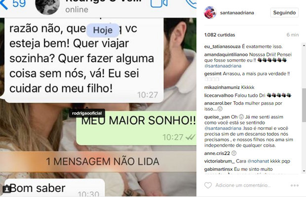 Adriana mostra DR com Rodrigão (Foto: Reprodução / Instagram)