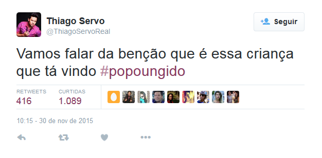 Thiago Servo insinua no Twitter gravidez de Ana Paula Minerato (Foto: Reprodução)
