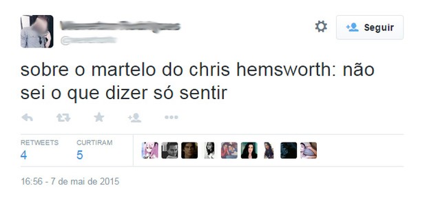 Repercussão de Chris Hemsworth (Foto: Reprodução/Twitter)