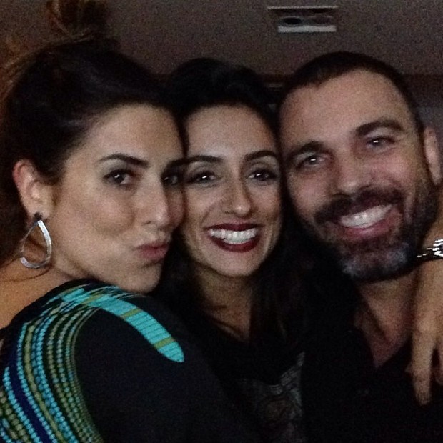 Fernanda Paes Leme com Marcelo Faria e a mulher, Camila Lucciola, em festa no Rio (Foto: Instagram/ Reprodução)