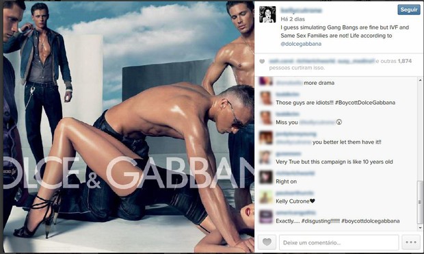 Internautas criticam a grife Dolce &amp; Gabbana (Foto: Instagram / Reprodução)