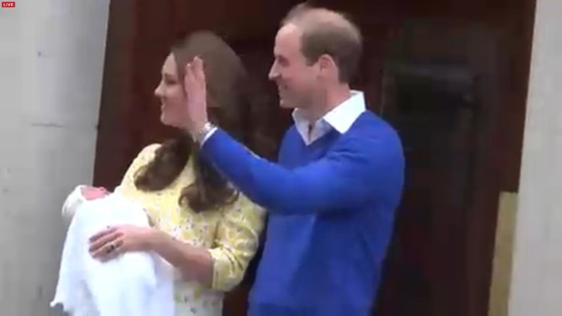 Kate Middleton e Willam deixam hospital com filha recém-nascida (Foto: Reprodução)