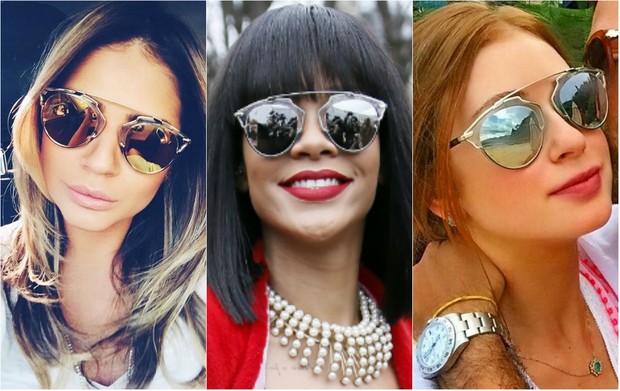 [MODA] - Thassia Naves, Rihanna e Marina Ruy Barbosa usam os óculos So Real, da Dior (Foto: AFP | Reprodução / Instagram)