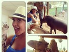 Scheila Carvalho visita zoológico 