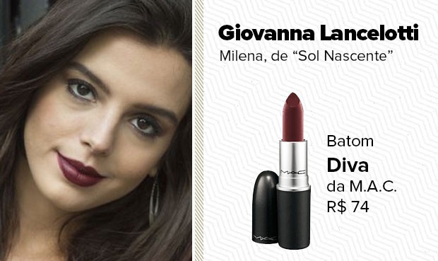O batom vermelho, usado pela personagem Milena (Giovanna Lancellotti), é o Diva da M.A.C. (Foto: Sandy Bahia/EGO)