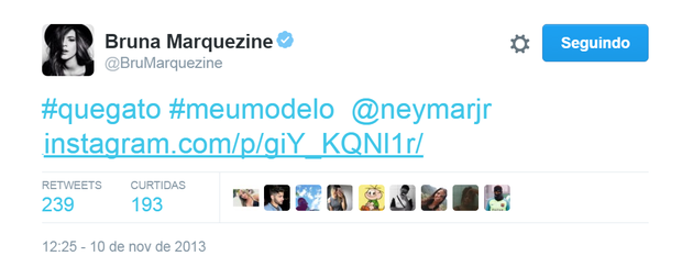 Bruna Marquezine elogia Neymar (Foto: Reprodução/Twitter)