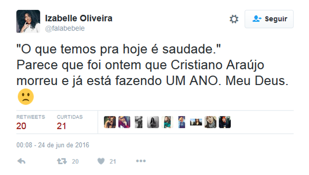 Fãs prestam homenagem a Cristiano Araújo (Foto: Reprodução/Twitter)