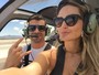 Laura Keller passeia de helicóptero com o namorado em Las Vegas