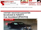 Filha de Whitney Houston se envolve em acidente de carro, diz site