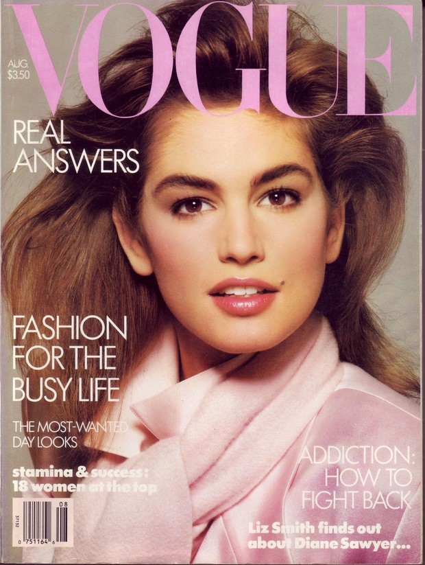 Cindy Crawford na capa da Vogue, em 1996 (Foto: Reprodução)