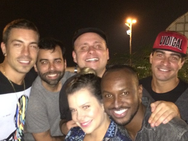 Di Ferrero, Léo Fuchs, Fernanda Souza, Thiaguinho e Thiago Martins em festa no Rio (Foto: Instagram/ Reprodução)