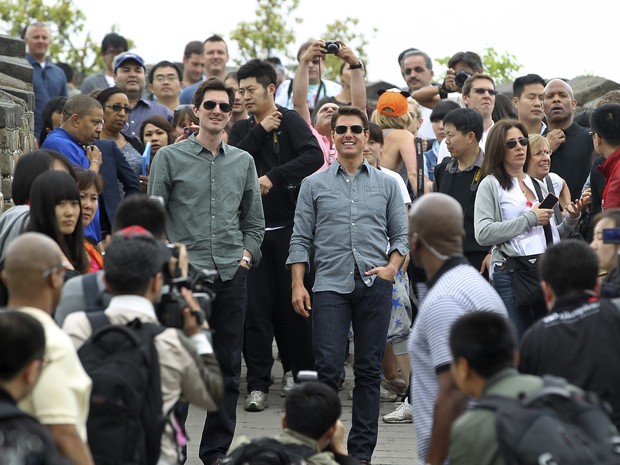 Tom Cruise visita a Muralha da China, em Pequim (Foto: Stringer/ Reuters)