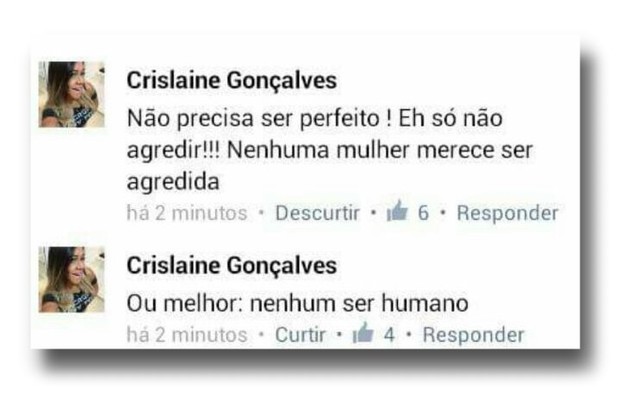 Mensagem postada no Facebook de Crislaine Gonçalves, namorada de Nego do Borel (Foto: Reprodução/internet)