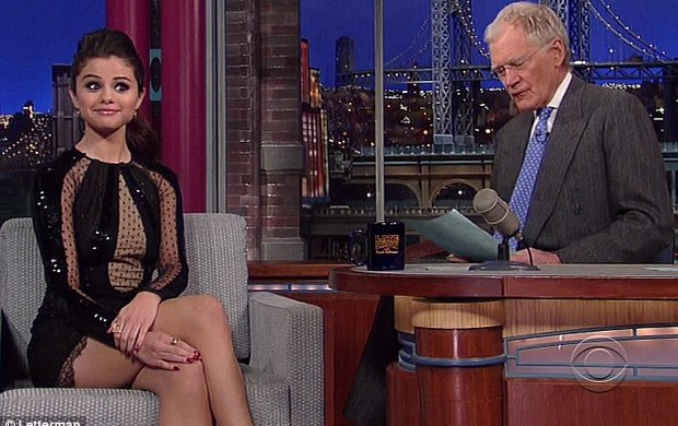Selena Gomez e David Letterman (Foto: Divulgação)