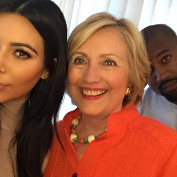 Kim Kardashian, Hillary Clinton e Kanye West (Foto: Reprodução/Instagram)