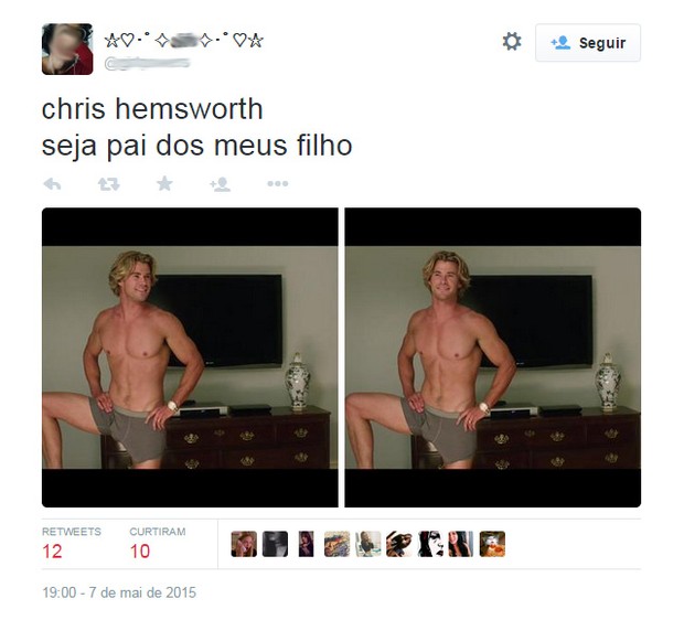 Repercussão de Chris Hemsworth (Foto: Reprodução/Twitter)