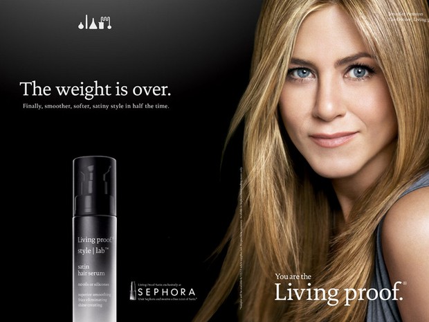 Jennifer Aniston em campanha de produto para os cabelos (Foto: Divulgação)