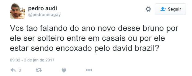Comentários sobre Bruninho e David Brazil (Foto: Reprodução/Twitter)