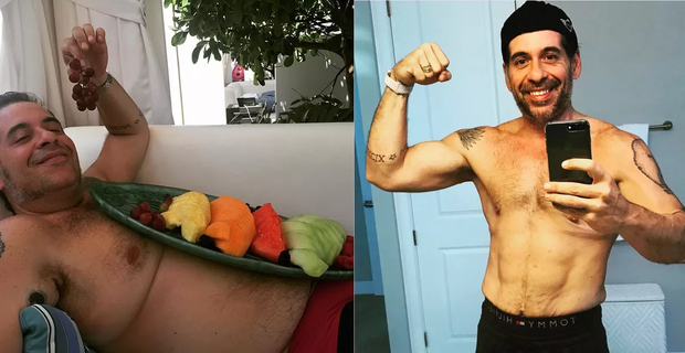 Leandro Hassum antes e depois (Foto: Reprodução/Instagram)