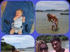 Debby Lagranha aproveita dia na praia com filha bebê e marido