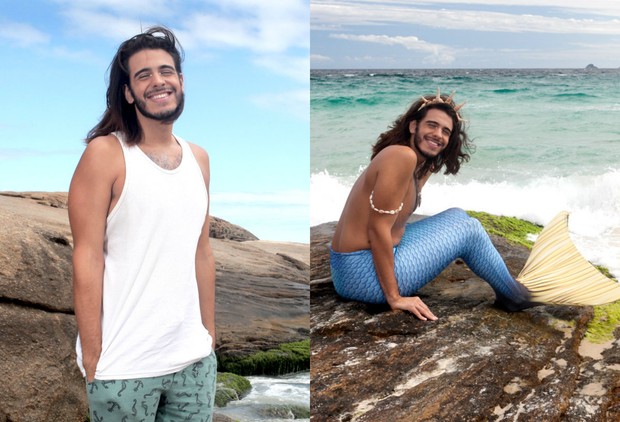 Davi Moreira antes e depois da transformação em Davi Sereio (Foto: Anderson Barros / EGO)