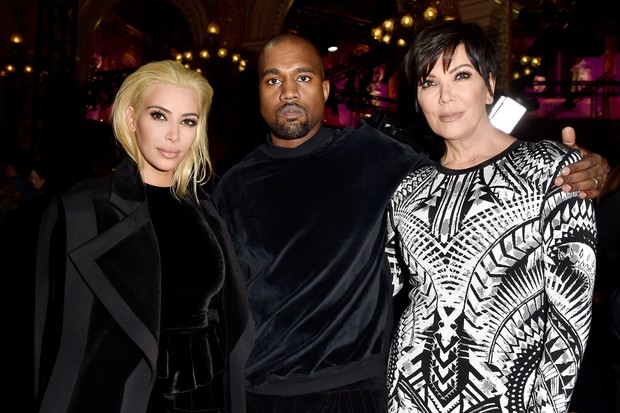 Kim Kardashian, Kanye West e Kris Jenner (Foto: Getty Images)