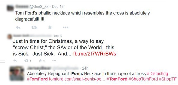 Comentários sobre o colar de Tom Ford (Foto: Reprodução / Twitter)