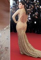 Decote de Eva Longoria revela tatuagem da atriz, em Cannes