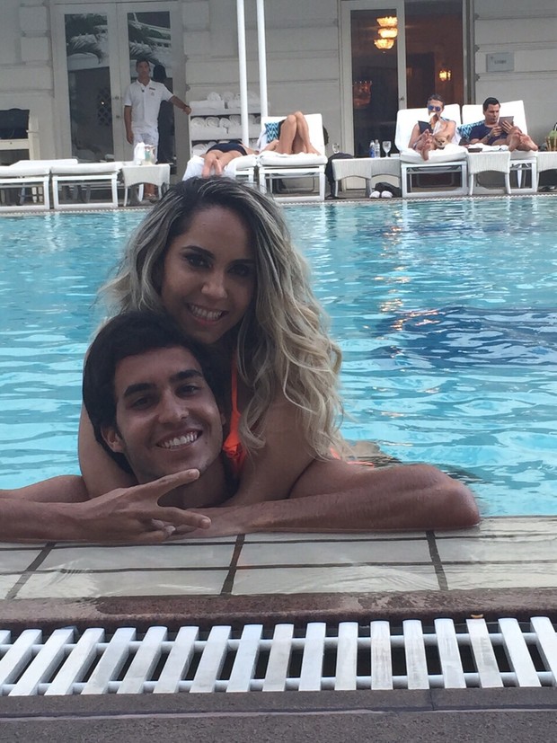 Mulher Melão e seu novo affair, Nikolas Lemos, no Copacabana Palace (Foto: Arquivo Pessoal)