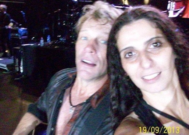 Jon Bon Jovi e Rosana Guedes (Foto: Reprodução/ Twitter)