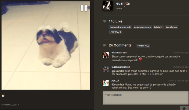 Alfredo, cão de Anitta (Foto: Reprodução/Instagram)