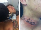 Filho de Romário tatua a palavra 'família' no pescoço
