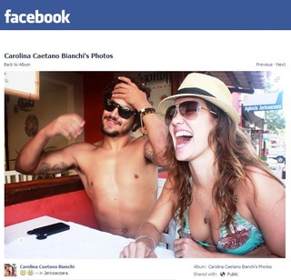 Carolina Bianchi e Caio Castro (Foto: Facebook/Reprodução)