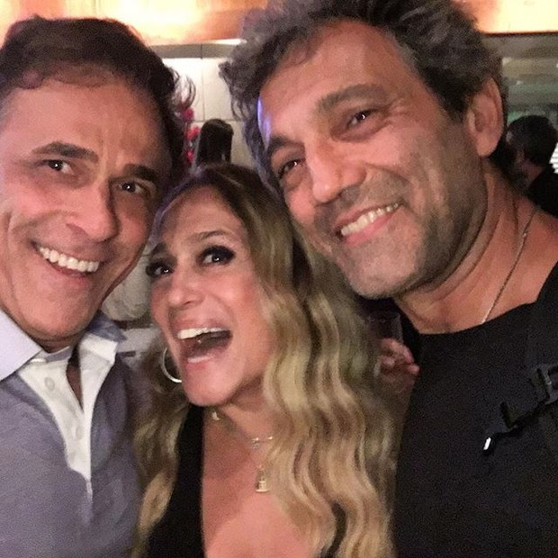 Oscar Magrini, Susana Vieira e Domingos Montagner em festa no Rio (Foto: Instagram/ Reprodução)