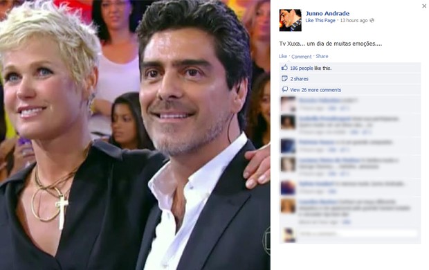 Xuxa e Junno Andrade (Foto: Facebook/Reprodução)