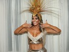 Fabiana Teixeira muda corpo em 16 dias para o Carnaval: 'Mulher biônica'