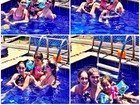 Bárbara Evans curte piscina com as irmãs e o 'filho': 'Família é tudo'