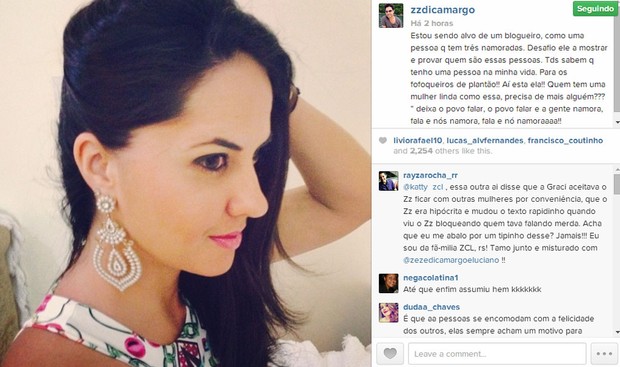 Zezé Di Camargo assume namorada (Foto: Reprodução/Instagram)