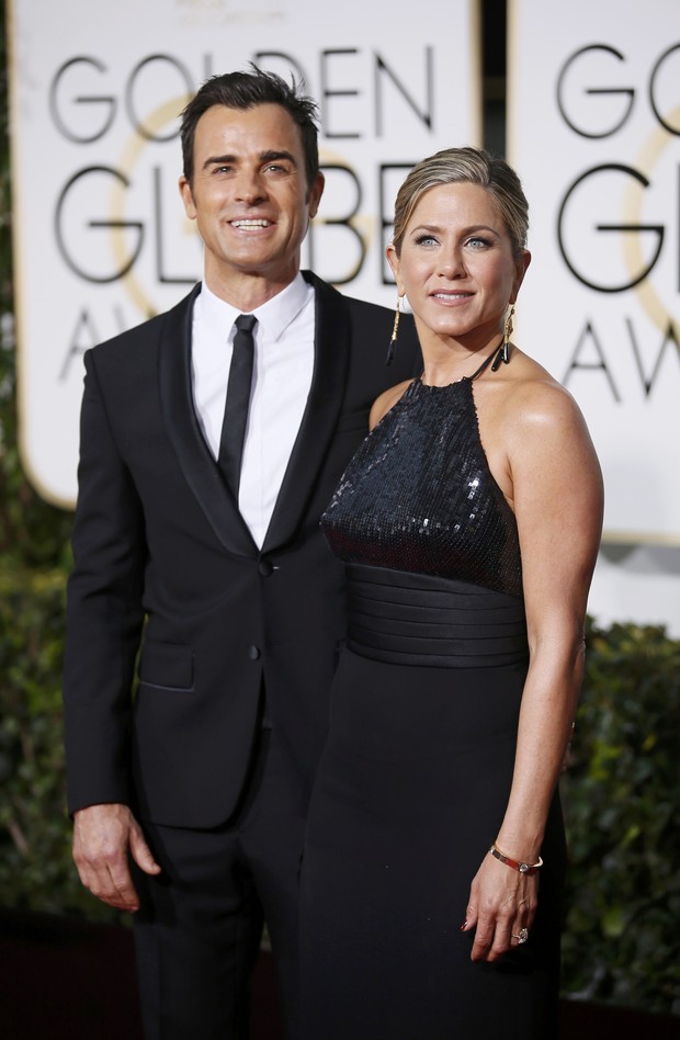 Globo de Ouro 2015 - Jennifer Aniston com Justin Theroux (Foto: Agência Reuters)