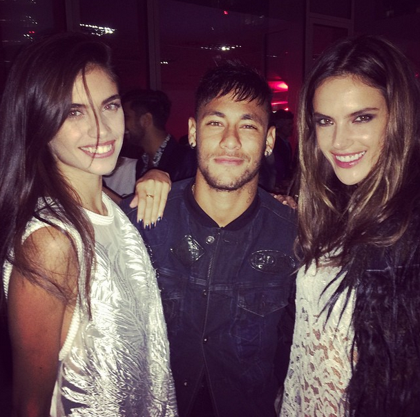 Neymar, Sara Sampaio e Alessandra Ambrósio (Foto: Reprodução/Instagram)