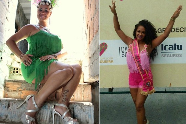 Fabiana Oliveira: em 2014 com 80kg e em 2016 com 62kg (Foto: Isac Luz/EGO e Arquivo Pessoal)