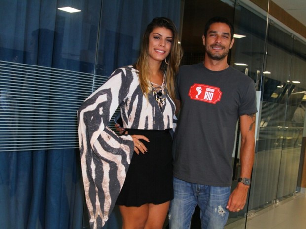 Ex-BBBs Franciele Almeida e Diego Grossi em evento na Zona Oeste do Rio (Foto: Anderson Borde/ Ag. News)